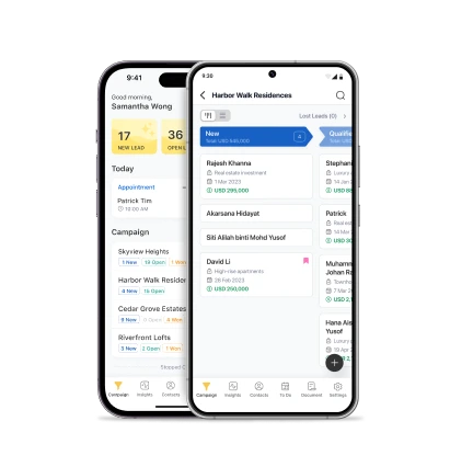 Salesperson can use Leaf CRM mobile app to check leads assigned to them and follow up with them.