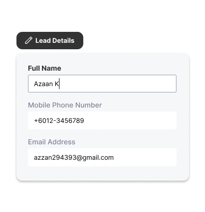 Customise data collected from leads to Leaf CRM