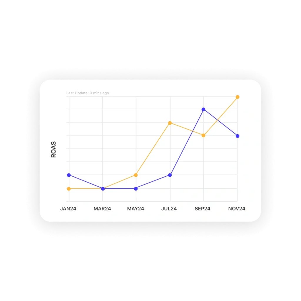 Real-time ROAS analytics to gain insights.