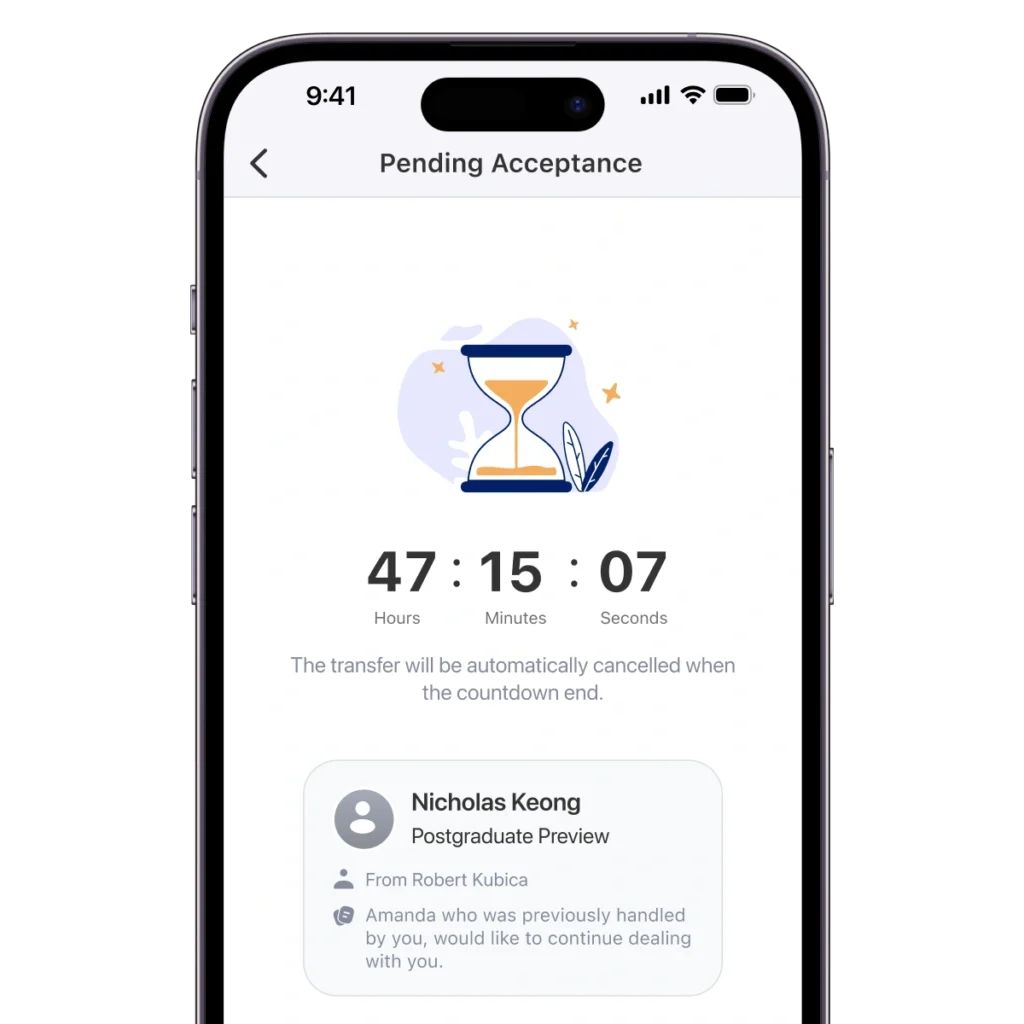 Pending lead acceptance with Leaf CRM