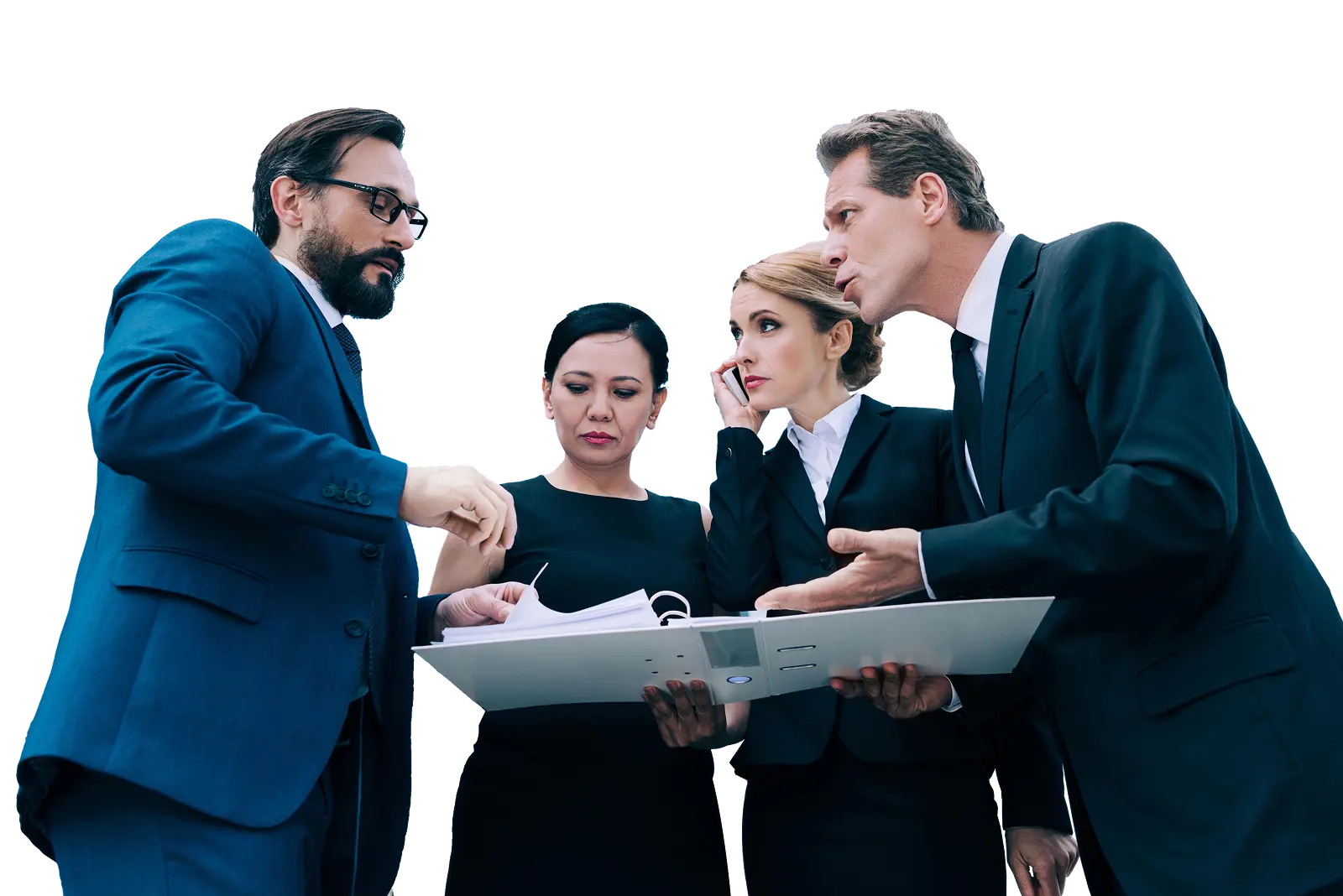 Employees from large enterprises are working together by using Leaf CRM to handle lead capture and automatic lead assignment.