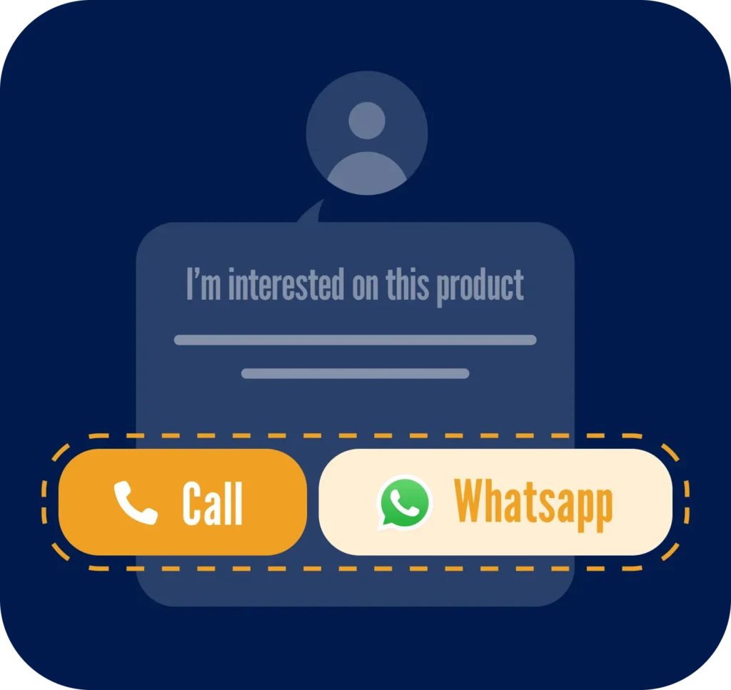Lead contact options via call or WhatsApp using Leaf CRM for faster follow-up when lead interest is still high.