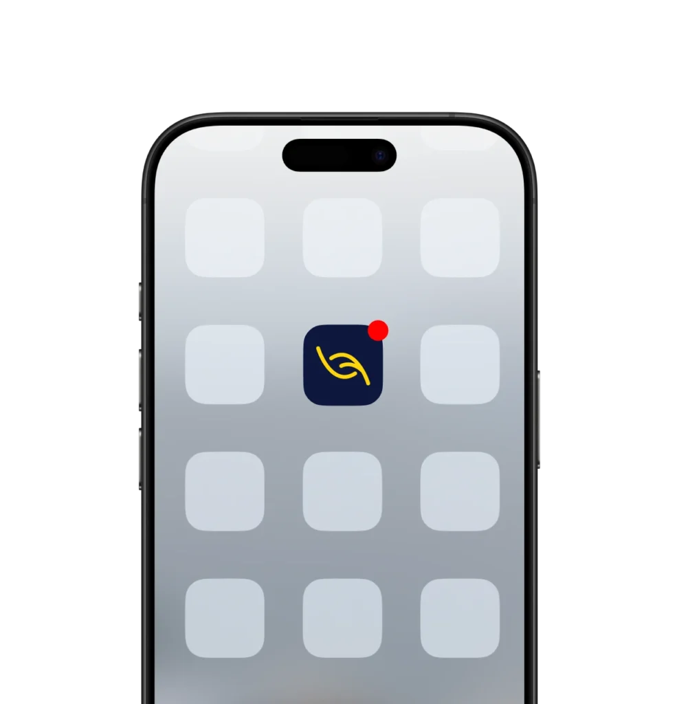 An image of a mobile screen with Leaf CRM mobile app downloaded.